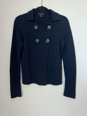 J. Crew Collection 100% cashmere double breasted cardigan sweater knit blazer S